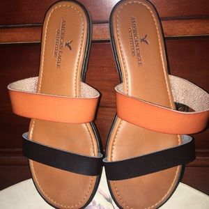 American Eagle double strap flat sandals